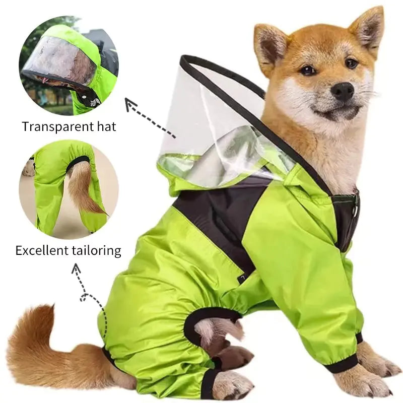 Transparent Pet Raincoat - Waterproof Dog Jacket for All Sizes