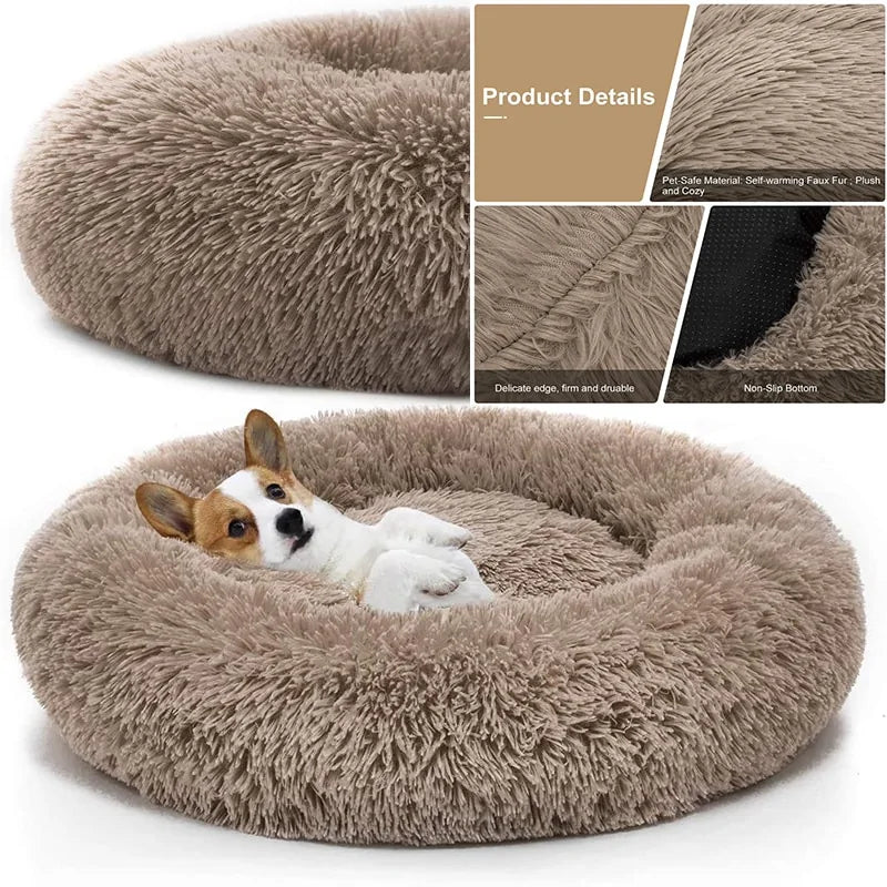 Cozy Pet Dog Bed - Comfortable Donut Cuddler for Small and Large Dogs.