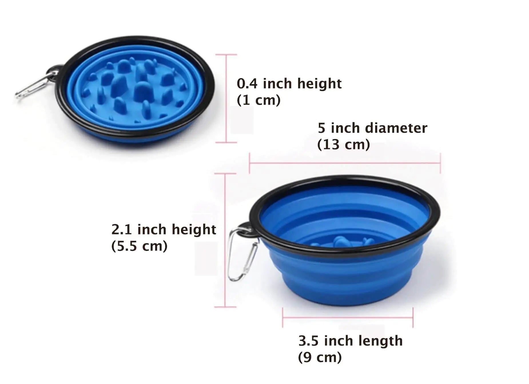 Portable Anti-Gulp Slow Feeder Dog Bowl - Ideal for Fast Eaters